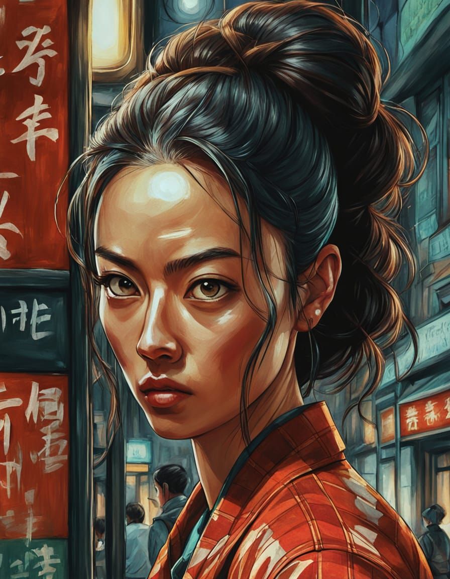 Concept Art Of A Young Chinese Teacher At A Blackboard