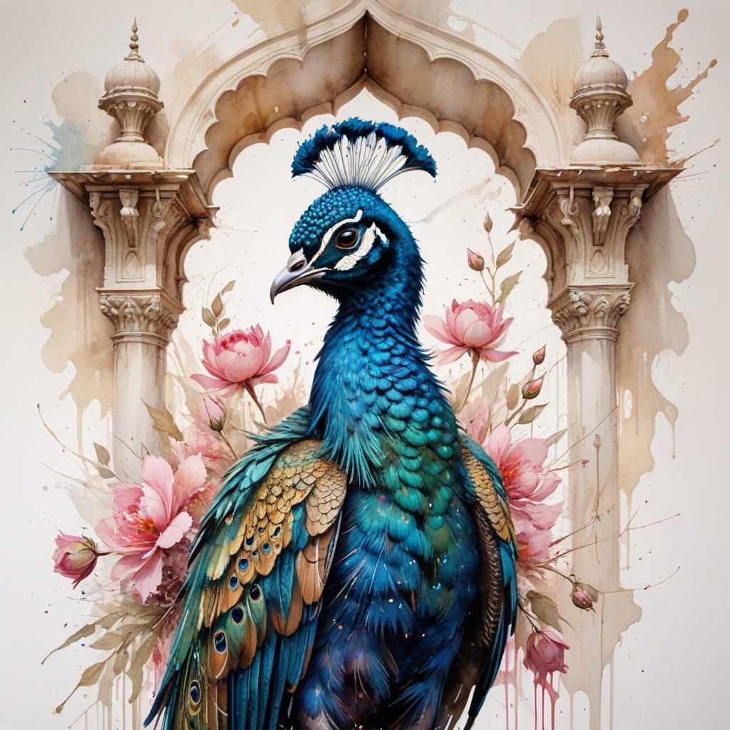 Rajput and Mughal Royal Complex in Jaipur at Mid-Morning