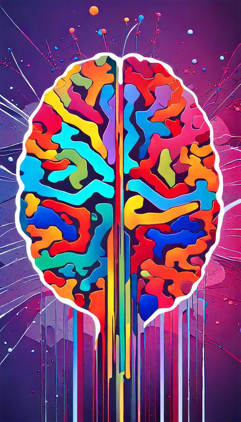 AI Human Art Co-Creation Logo: Abstract Psychedelic Design