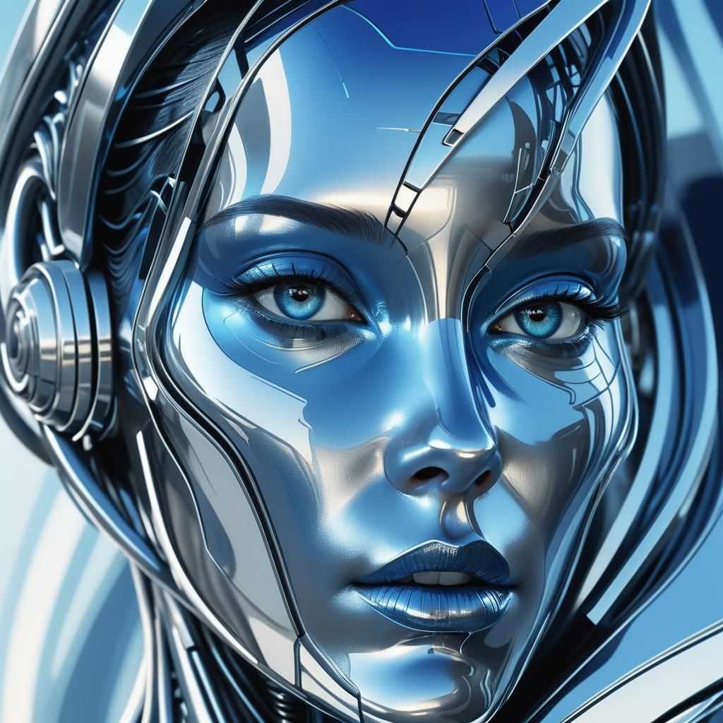 Sleek Abstract Female Form in Futuristic Digital Art
