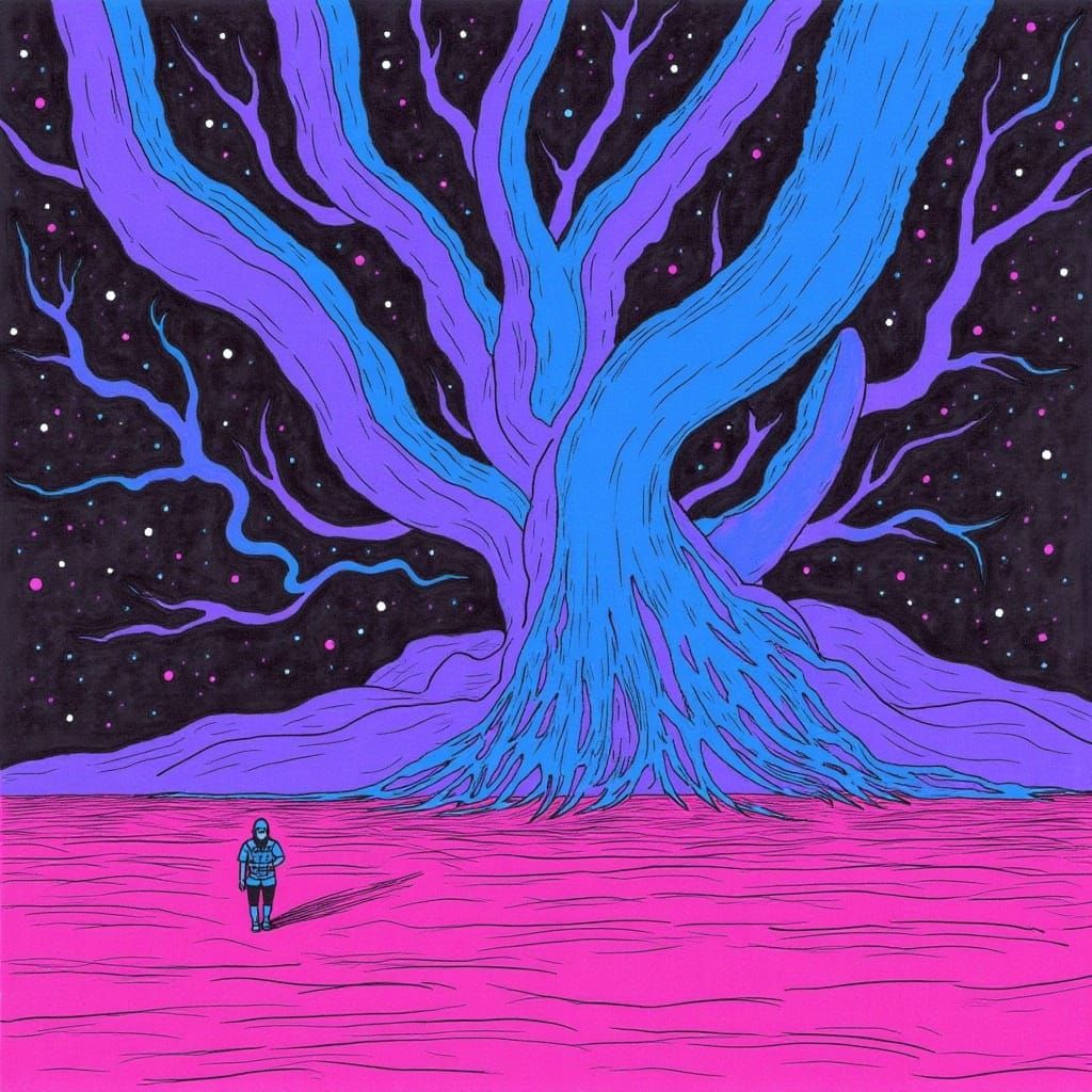 Minimalist Galaxy Storm in Ultraviolet Wasteland