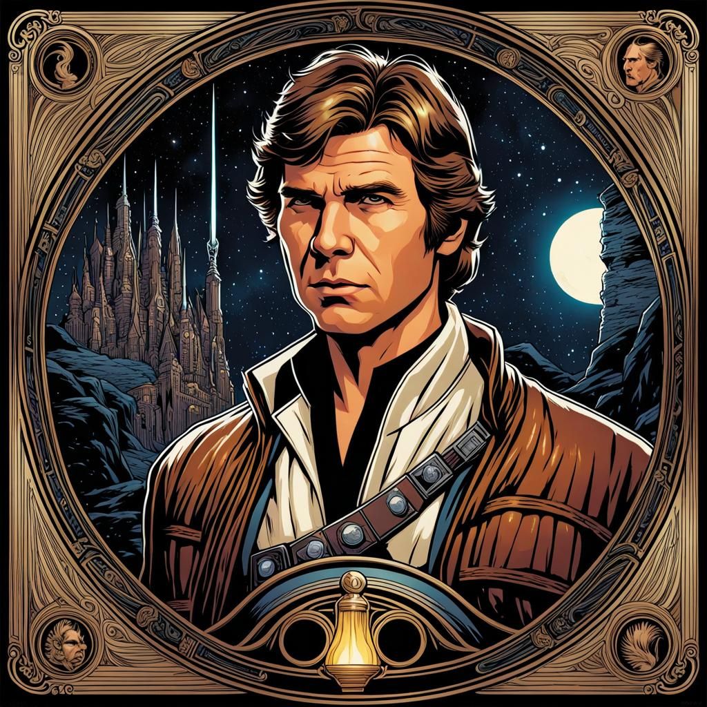 Han Solo as King Tarot Card