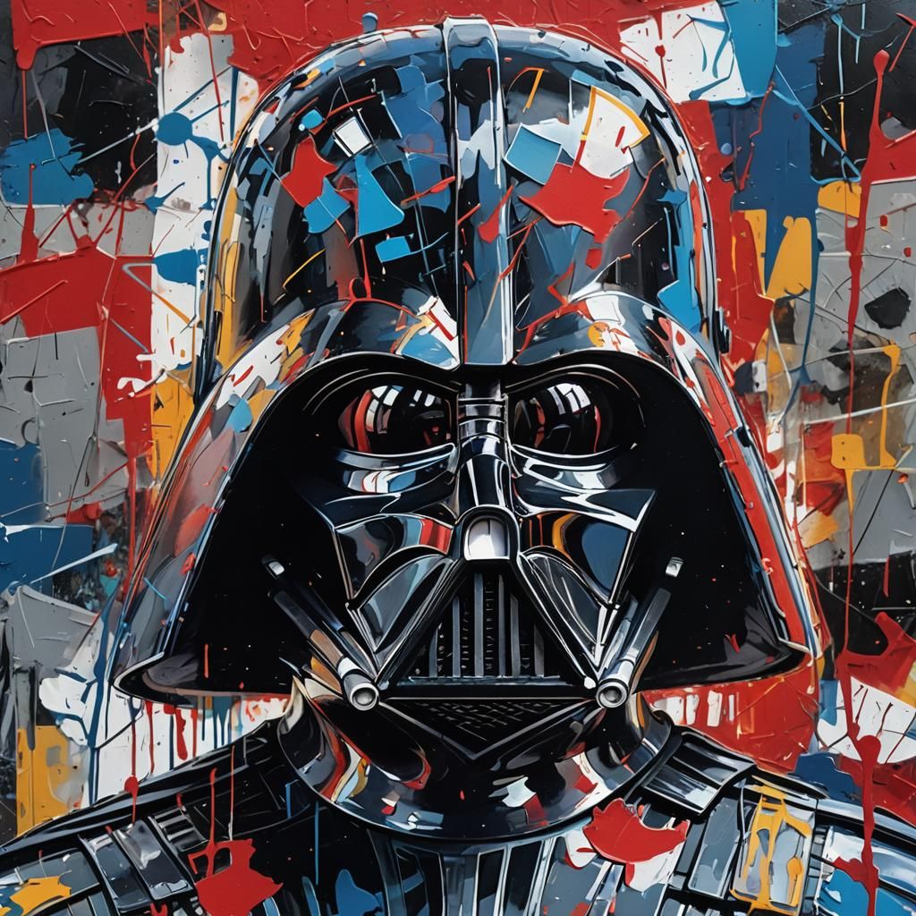Darth Vader in the style of Jean-Michel Basquiat