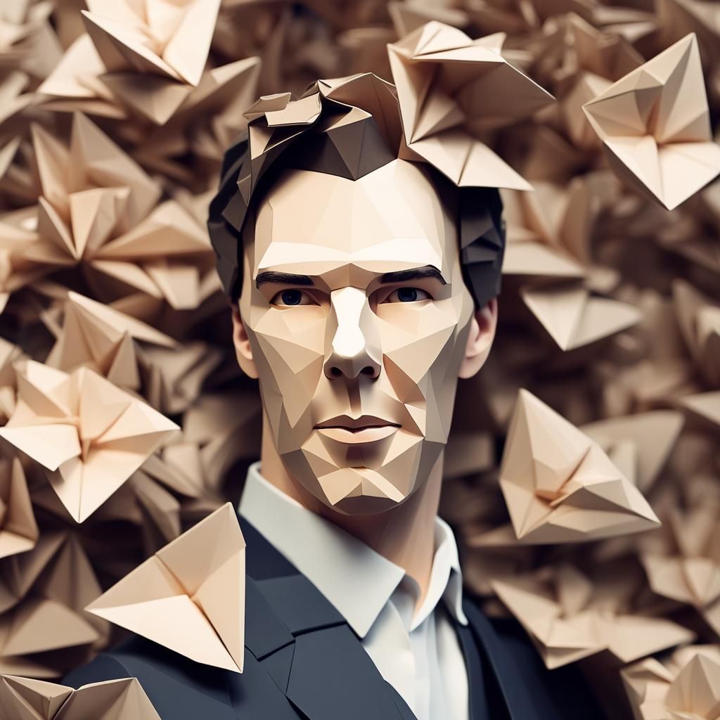 Benedict Cumberbatch as Origami Papercraft Portrait