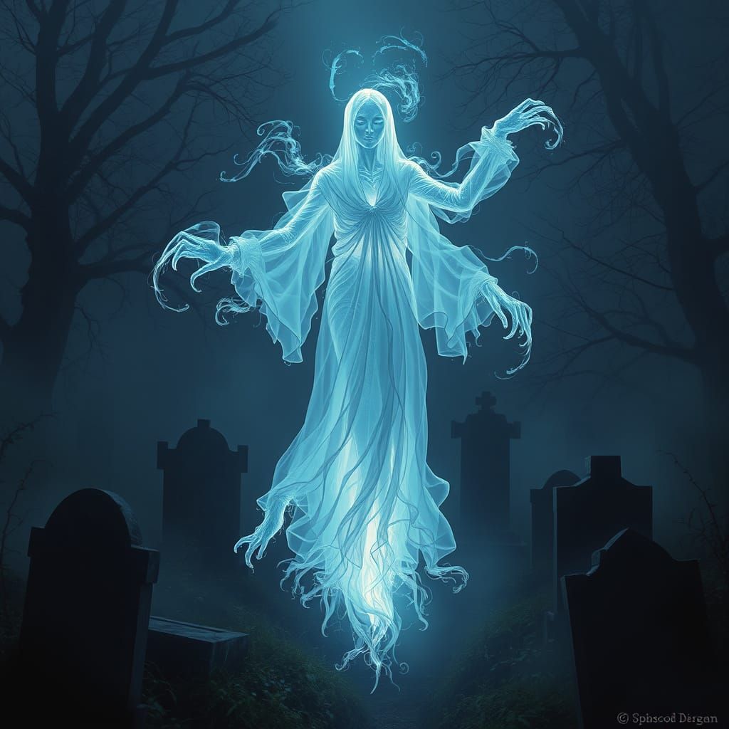 Ghostly Figure Emerges in Ancient Twilight Realm