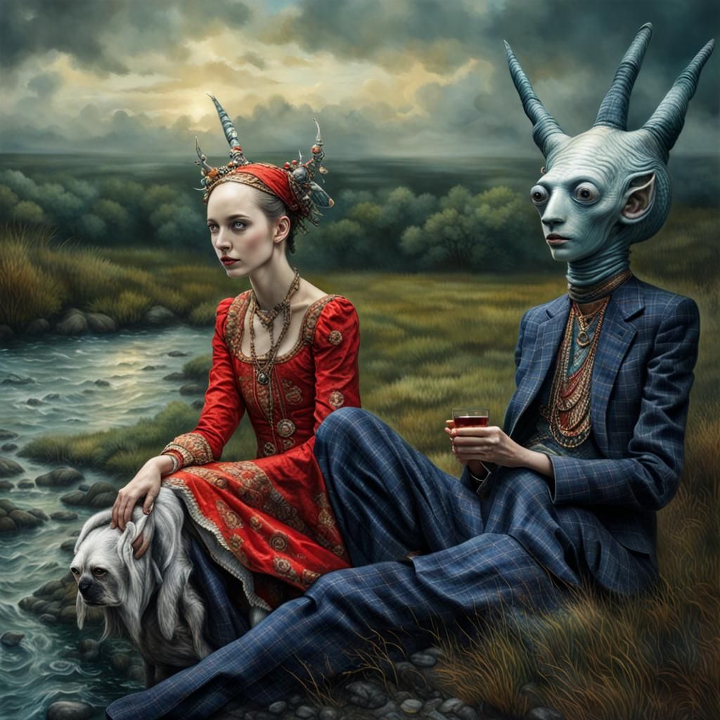 Surreal Alien Restaurant Celebration: Professional Photograp...