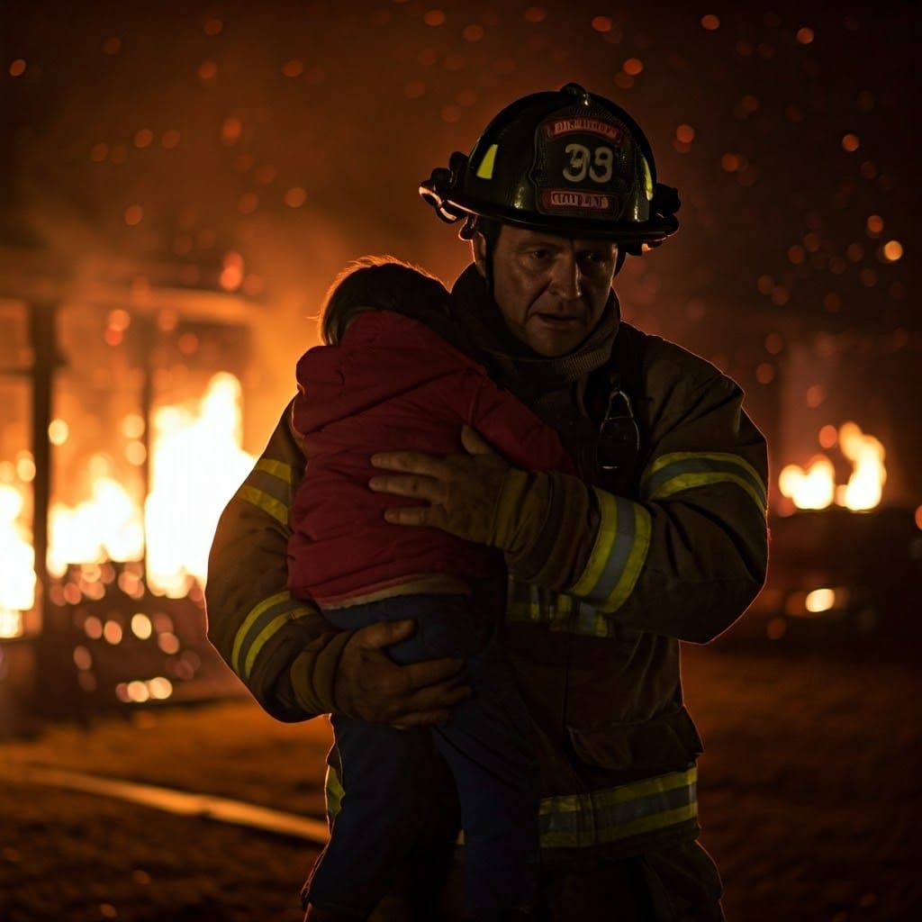 Firefighter Rescues Child From Burning Building