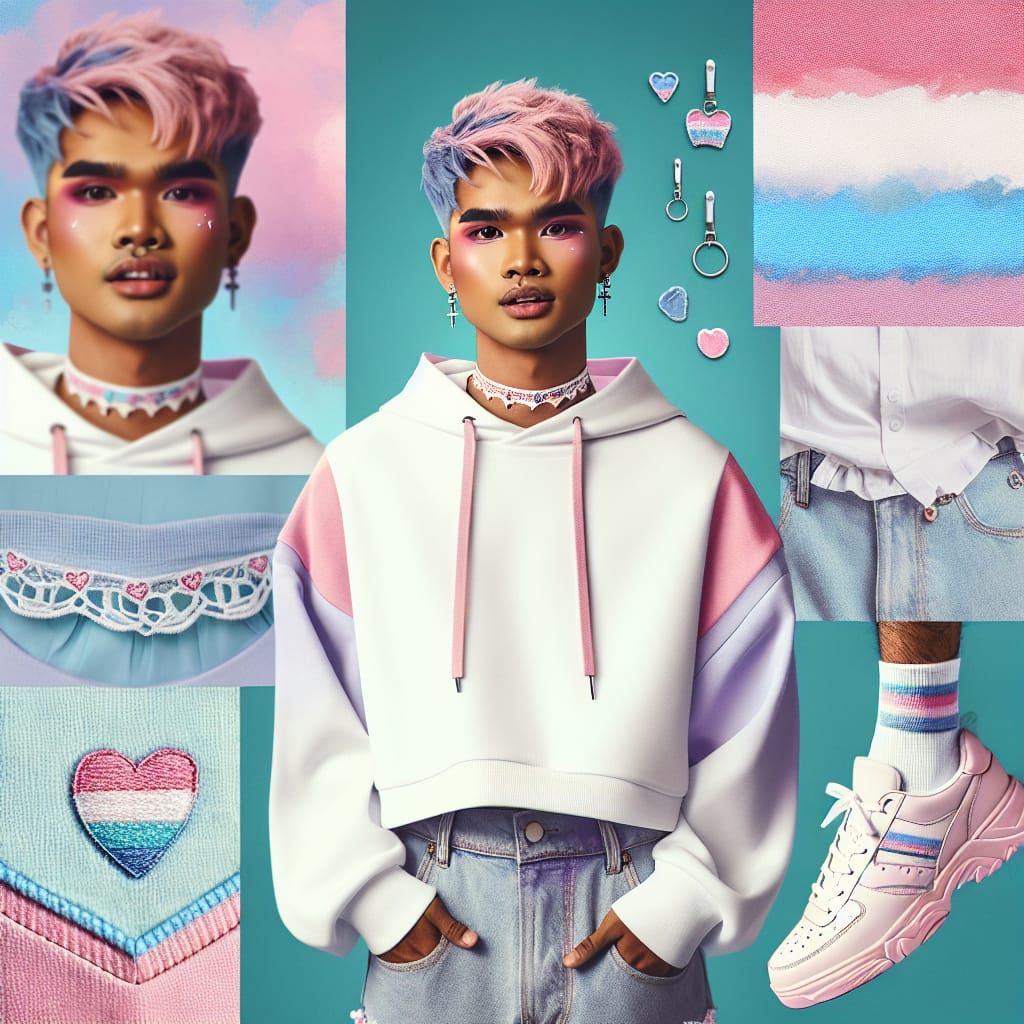 Petite Man with Pink Hair in Fantasy Art Style