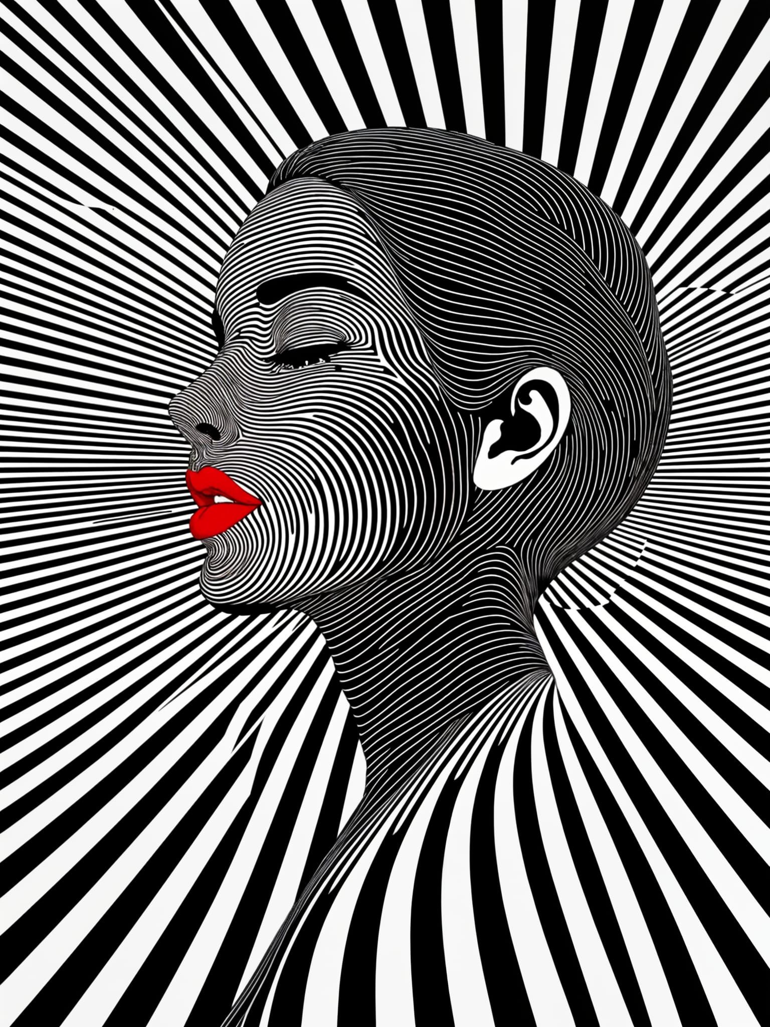 Emergent Profile in Black and White Lines