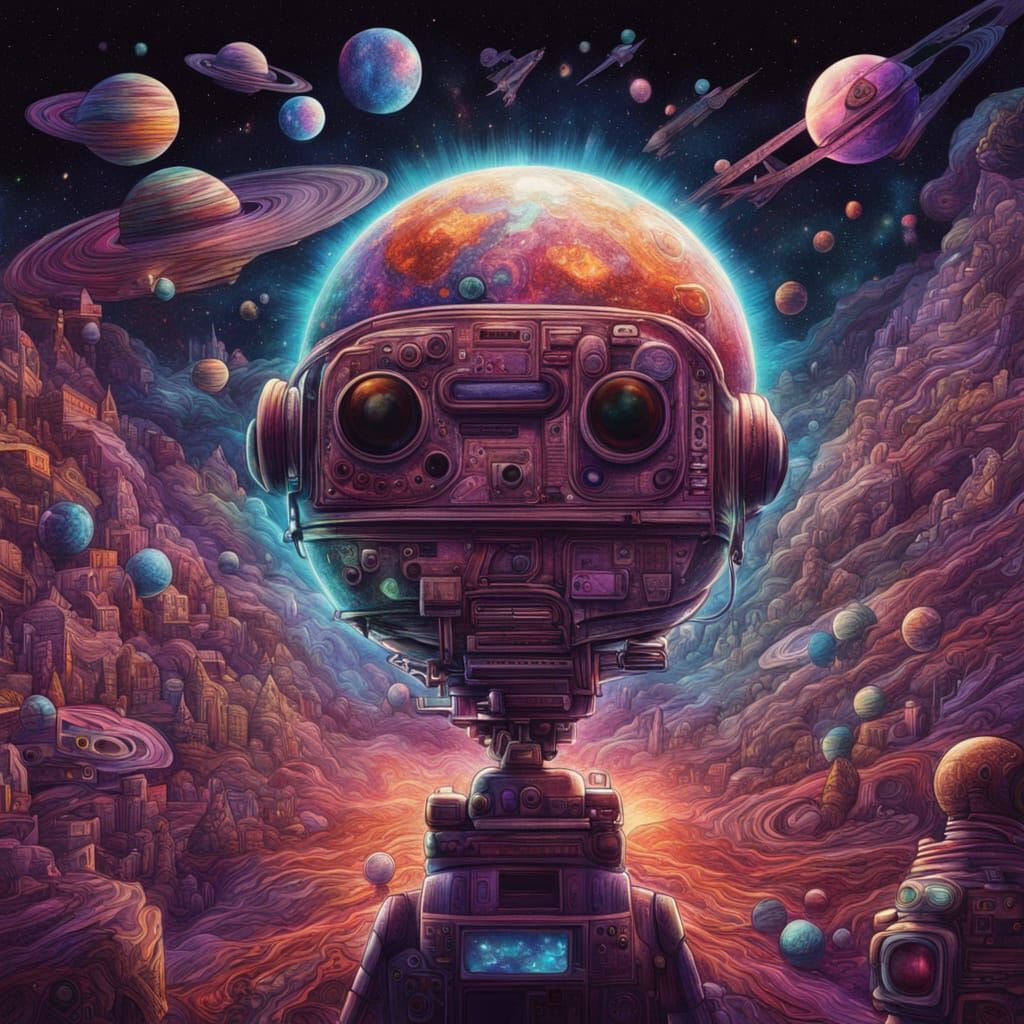 Cosmic Surrealism in 8K Holographic Art