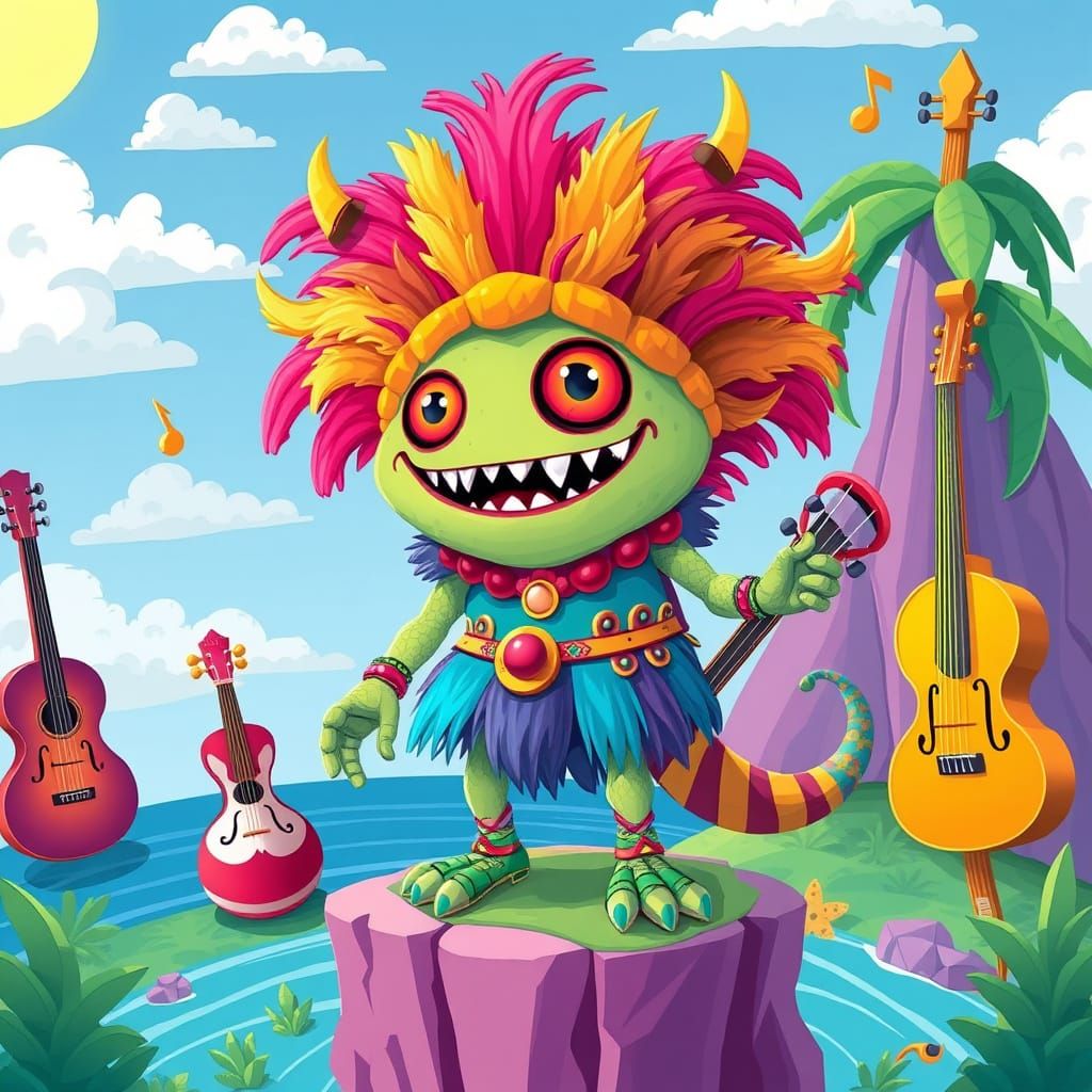 My Singing Monsters Screemu in Colorful Costume