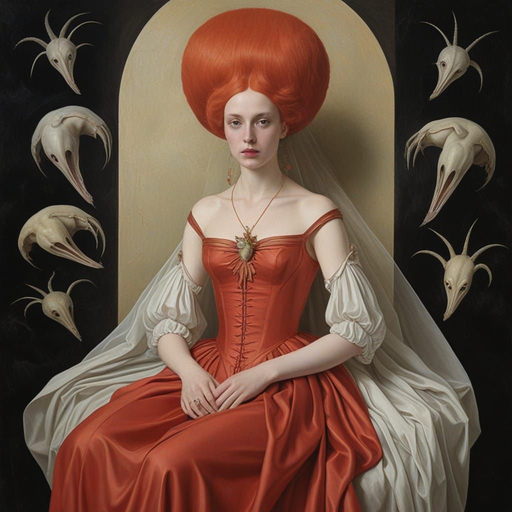 Ethereal Alien Goddess in Whimsical Baroque Style