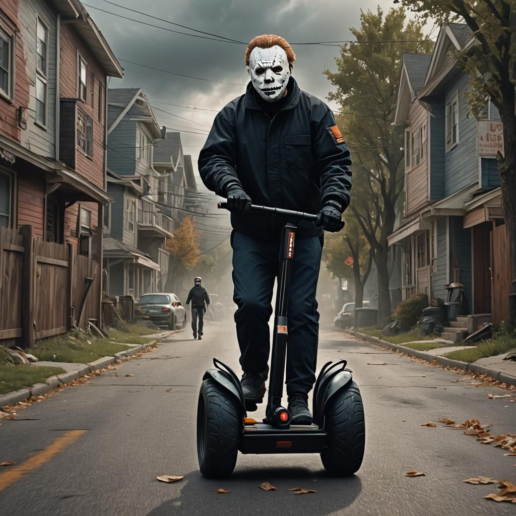 Michael Myers Cruising on Segway Art