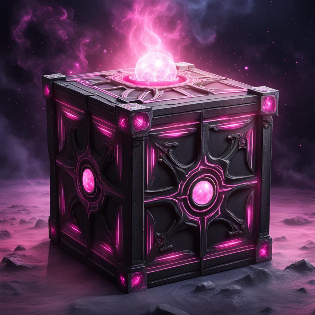 Magical Giant Box Emanating Pink Energy
