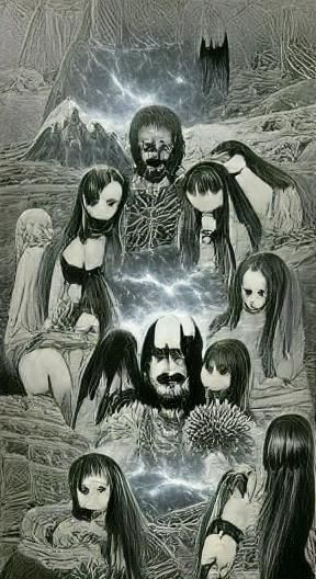 Black Metal Manga Cover Inspired by Dore and Haeckel