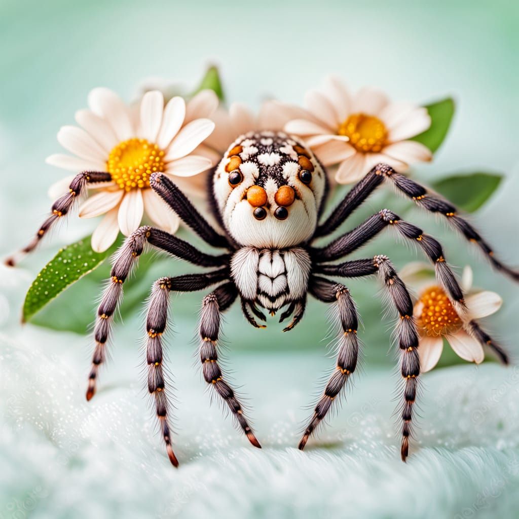 Spider Made of Flowers: Macro Botanical Art