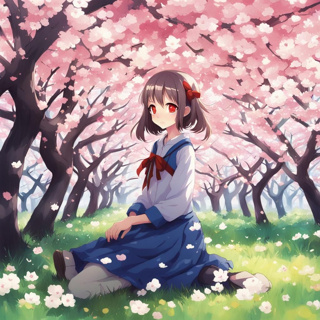 Girl in Cherry Tree Grove: Anime Key Visual