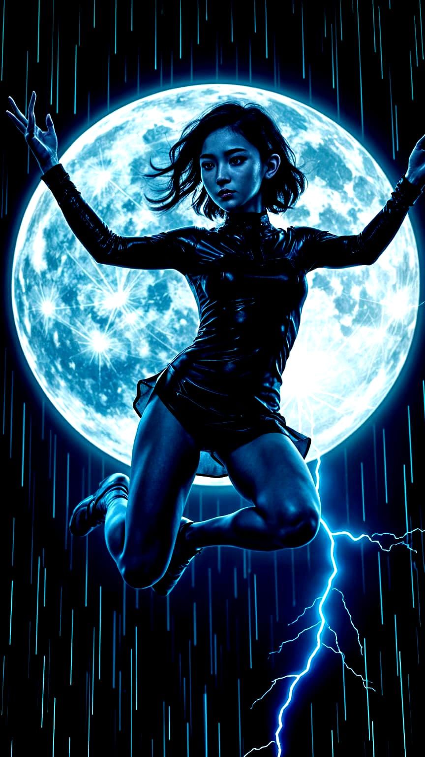 Futuristic Superheroine Commands the Night