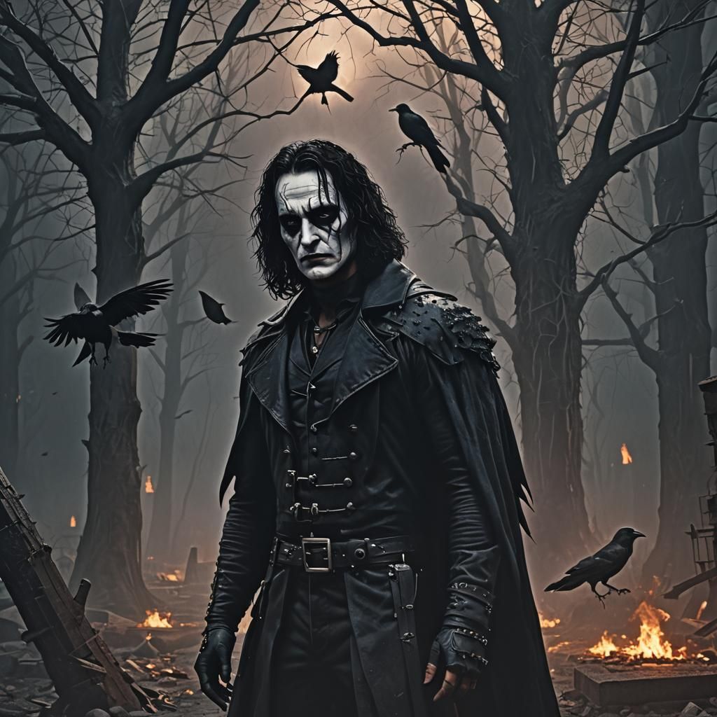 The Crow in Dark Gothic Movie Setting