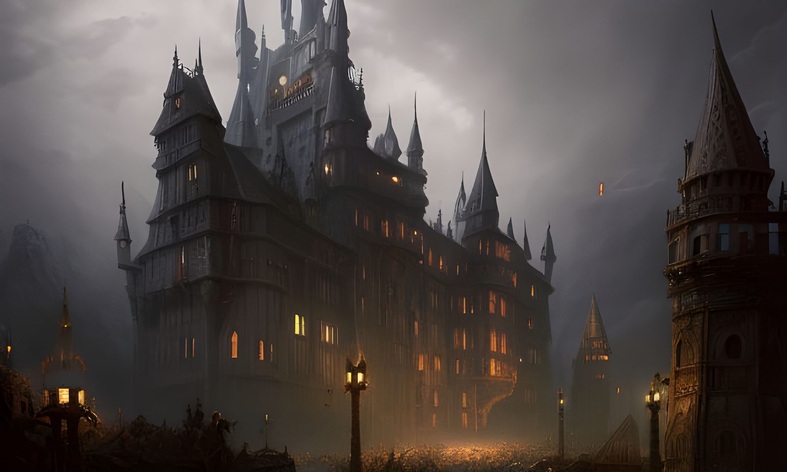 Epic Gothic Castle in Dark Fantasy Style