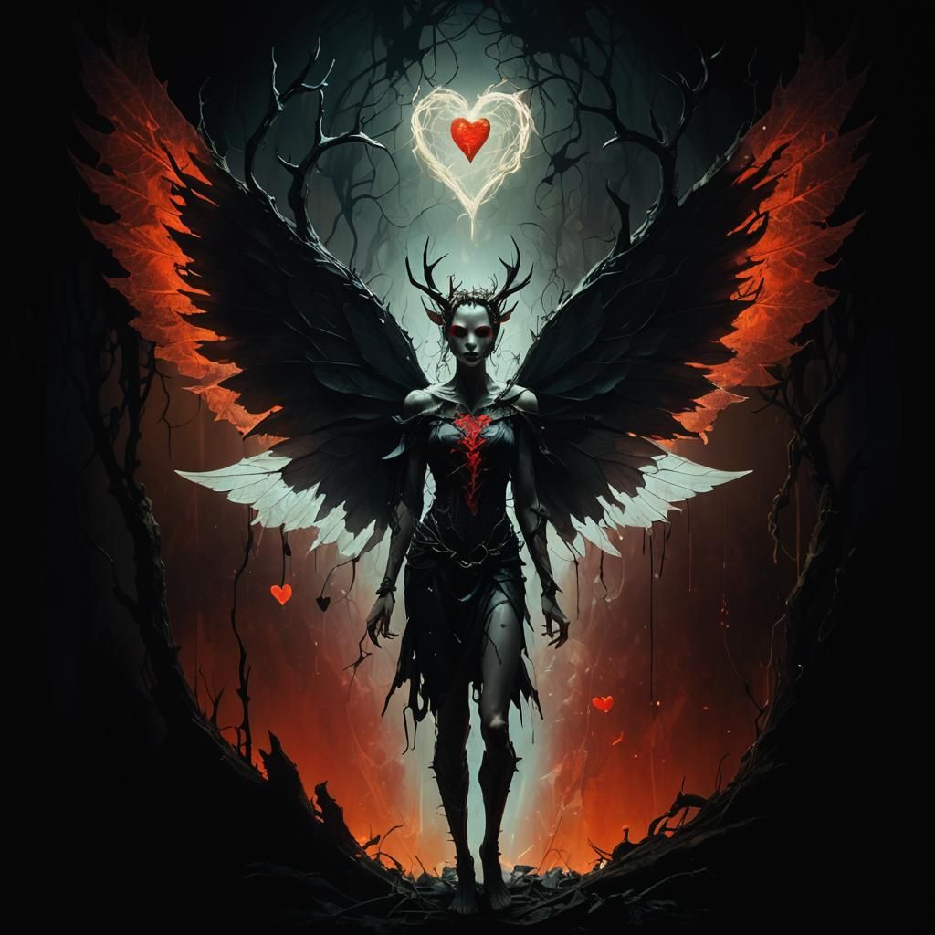 Fairy Entwined in Fabric: Surreal Expressionist Close-Up