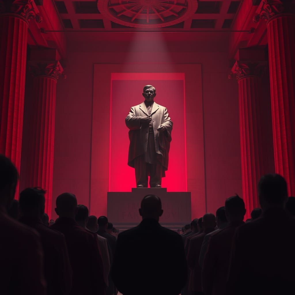 Dramatic Tribute to a Power Figure in a Secular Temple