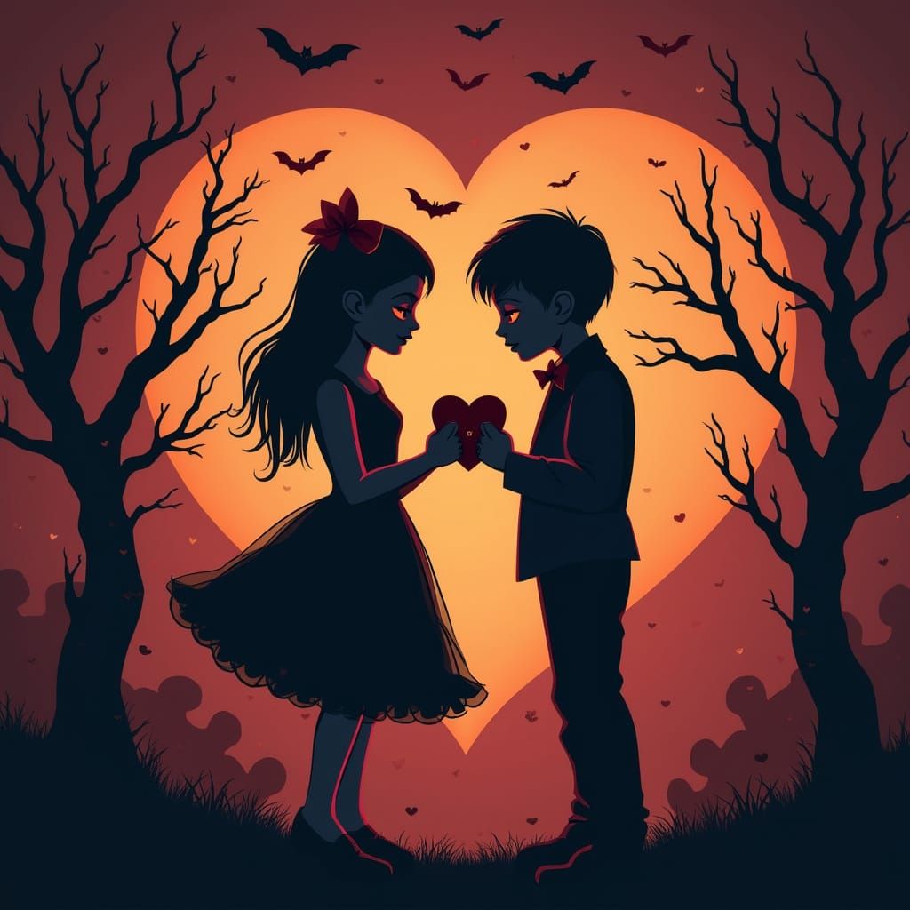 Haunted Spooky Valentine's Day Scene