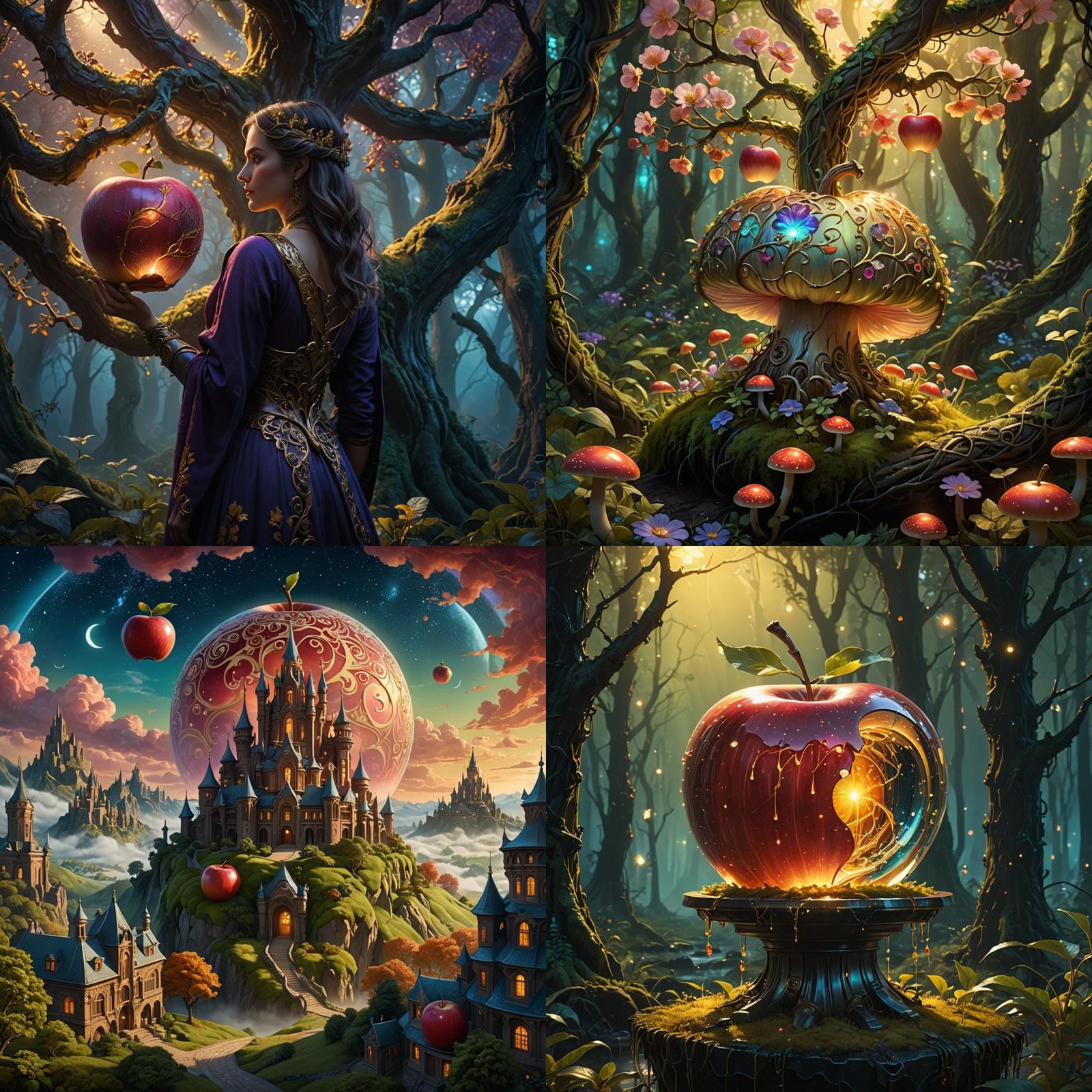 Fantastic Apple in Fantasyland: Detailed Matte Painting