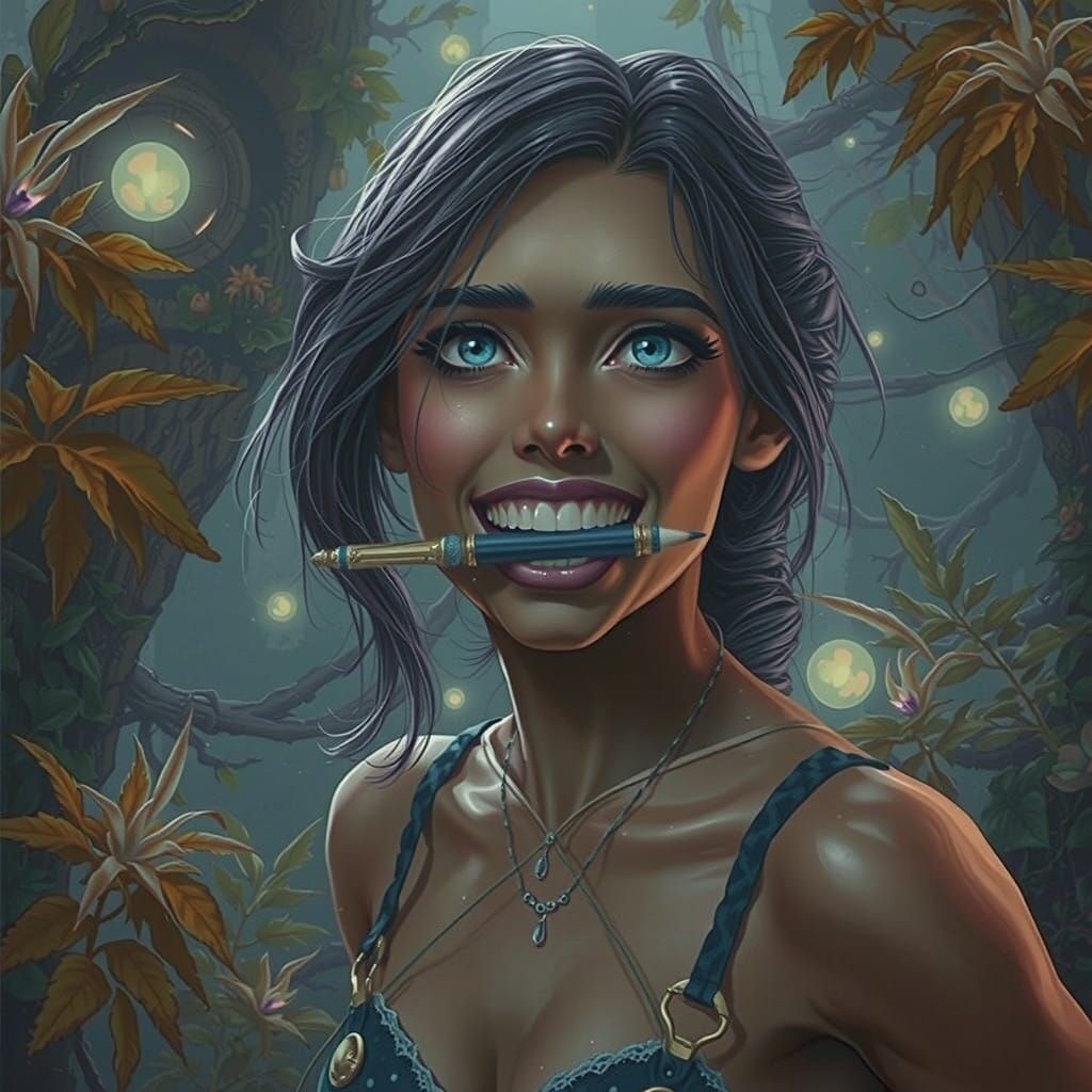 Elegant Scholar Lost in Whimsical Fantasy World