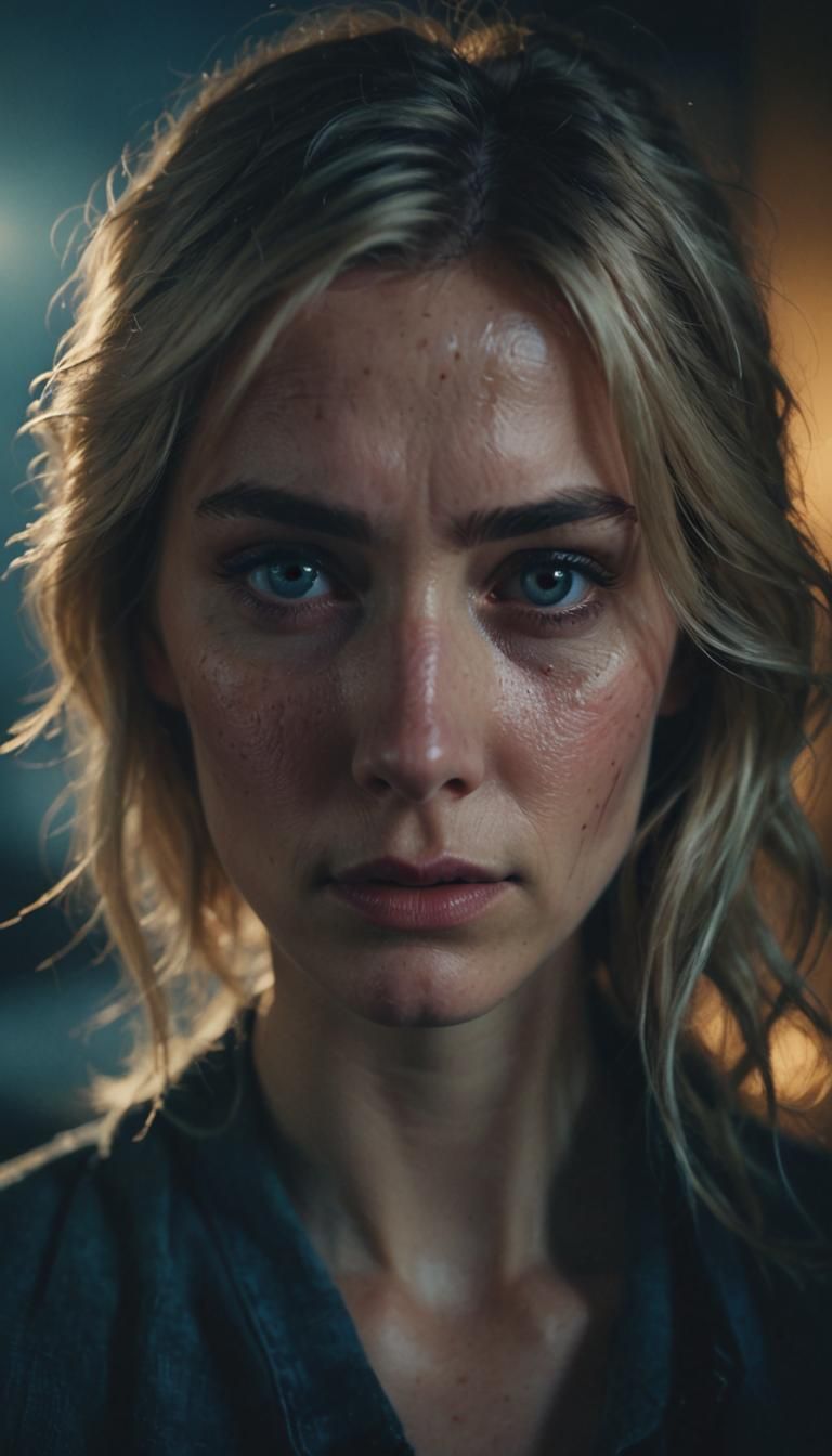 Emotional Blonde with Tears, Watercolor Aesthetic