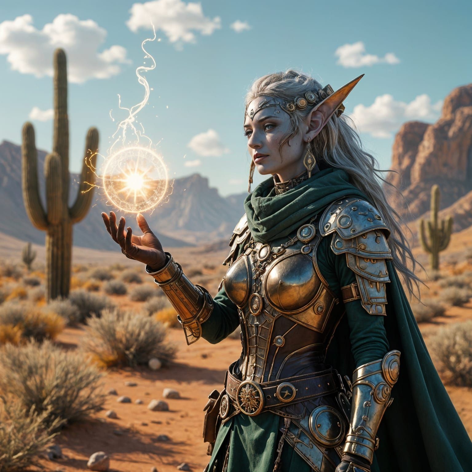 Steampunk Elf Conjures Magic in Desert