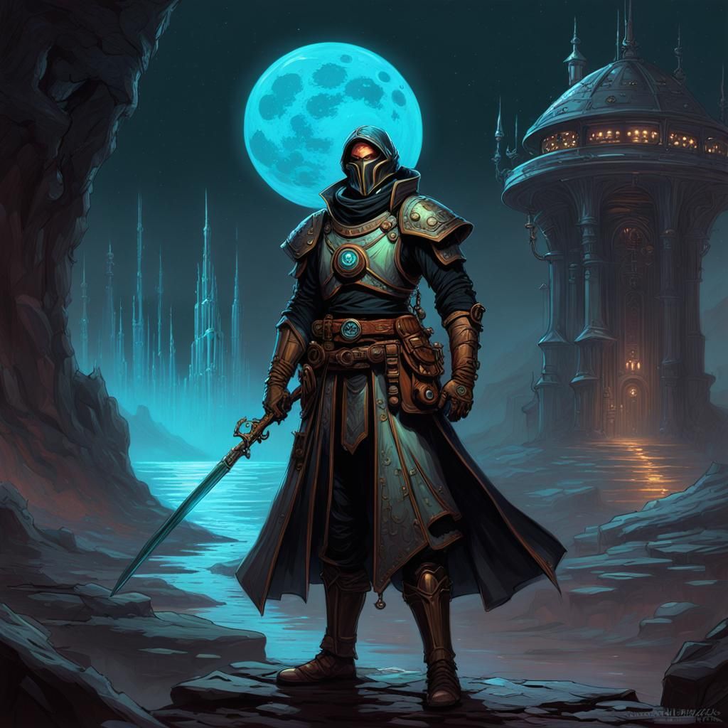 Steampunk Jedi Knight in Dark Fantasy Art
