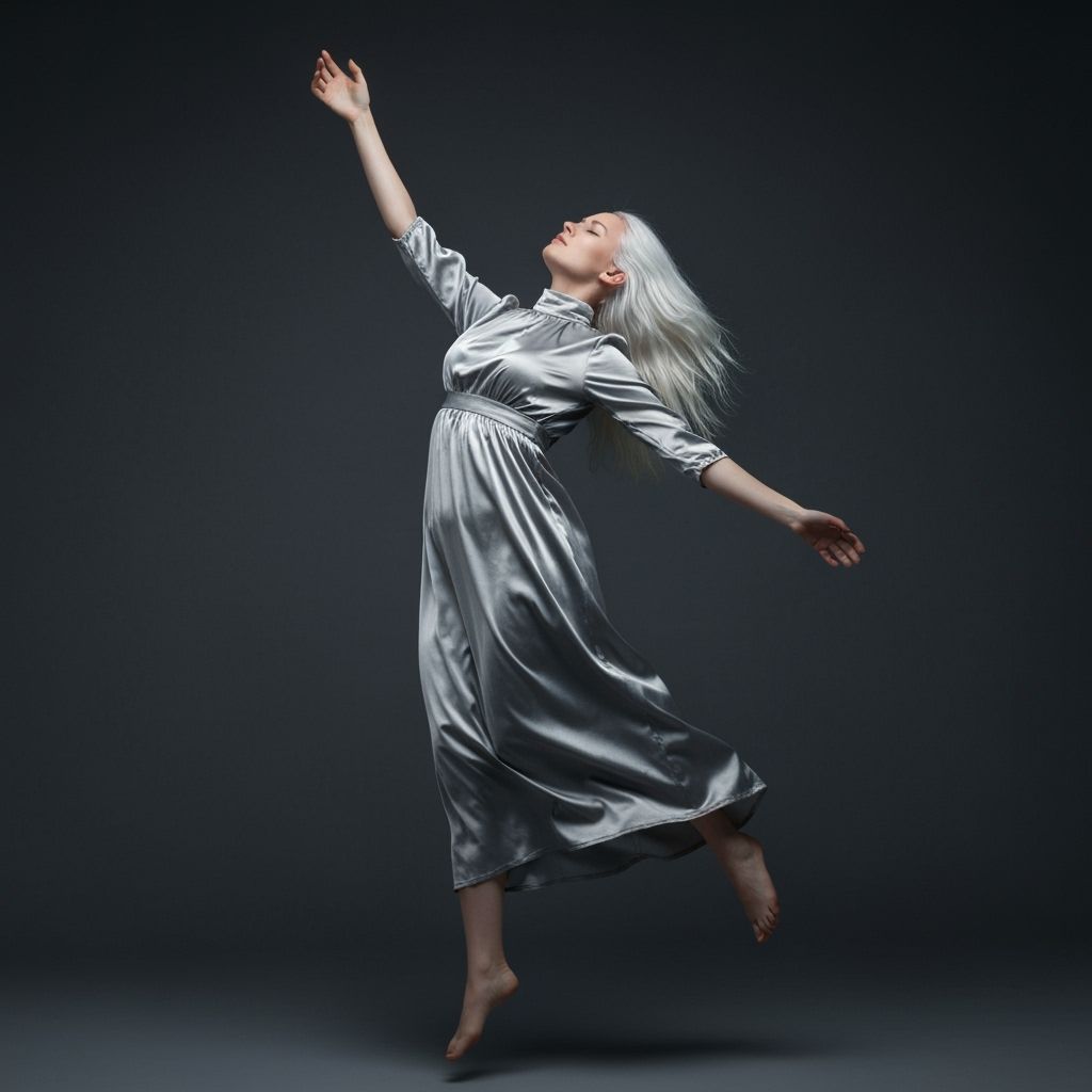 Woman Experiencing Out of Body Astral Projection in Nebula