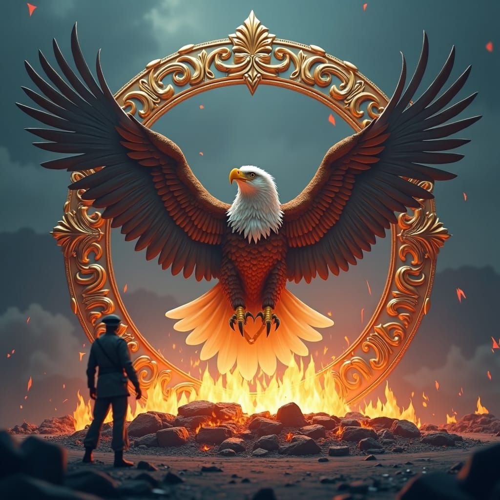 Eagle Rising: A Symbol of Rebirth in Detailed Matte Painting