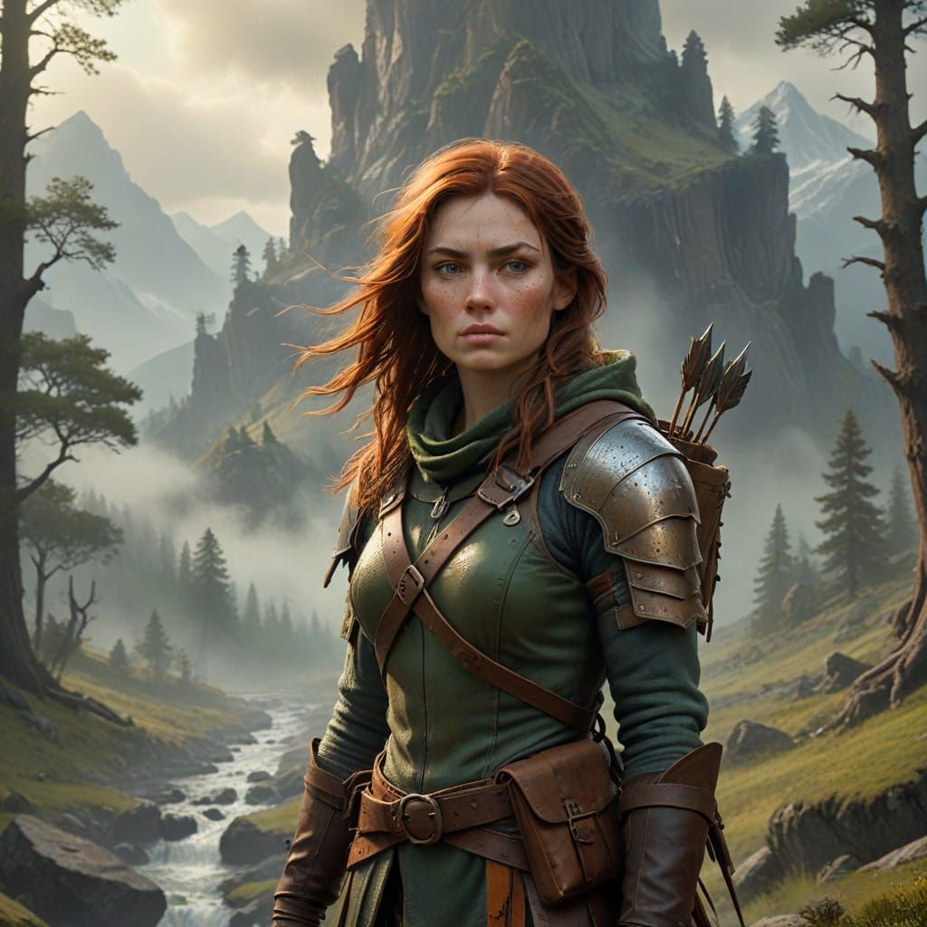 Medieval Explorer in Autumnal Landscape