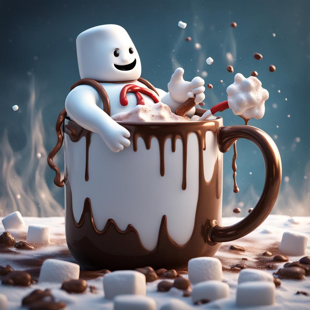 Marshmallow Man in Hot Cocoa: Fantasy Concept Art