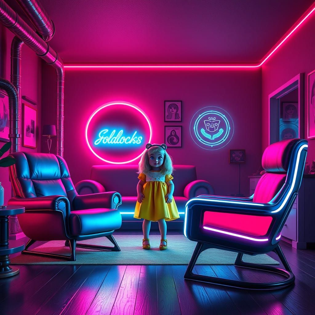 Goldilocks Discovers Retro-Futuristic Chairs in Bears' Livin...