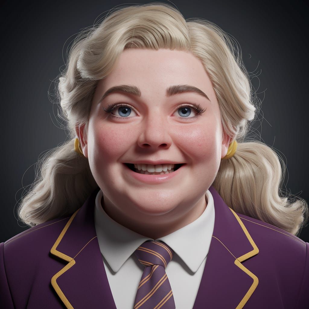 Vibrant Portrait of a Confident Schoolgirl