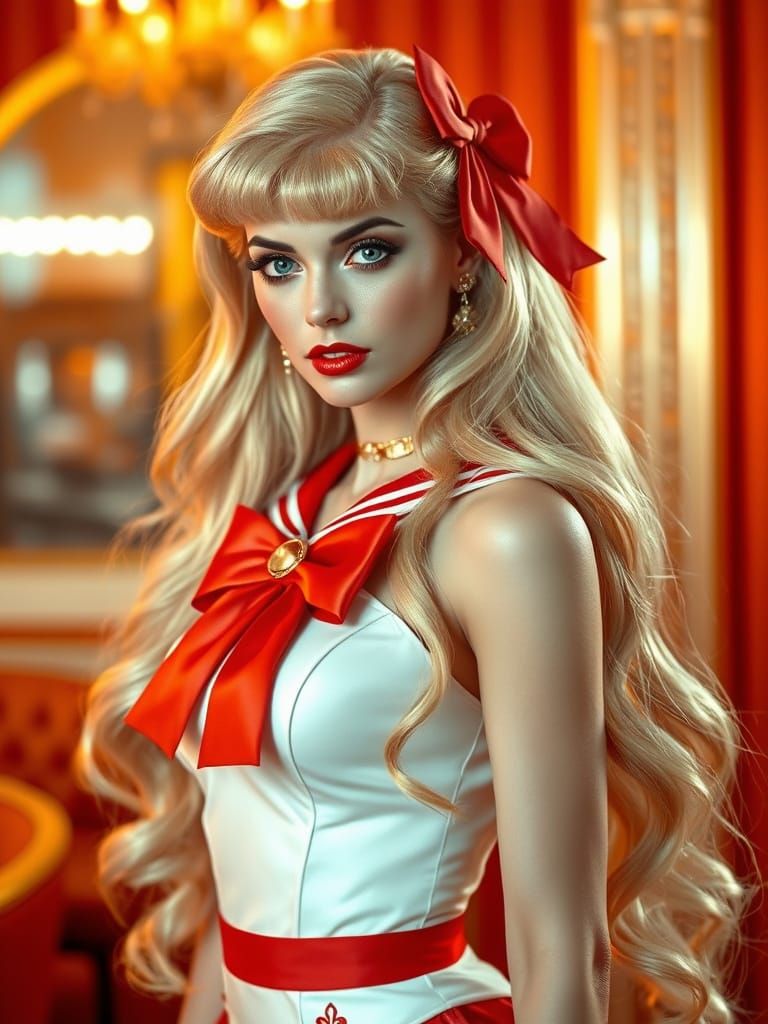 Elegant Sailor Venus in Vintage Glamour Style