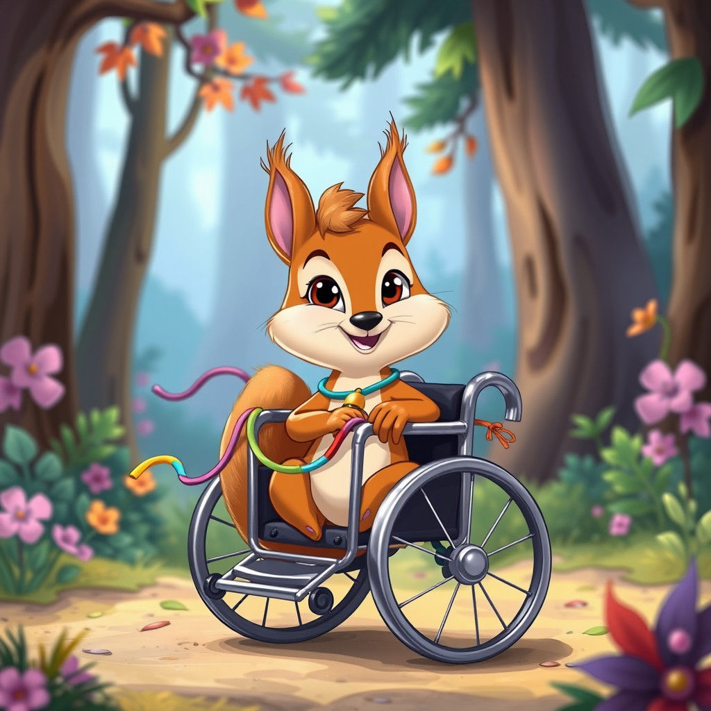 💬 💢 👀cartoon squirrel wheelchair
