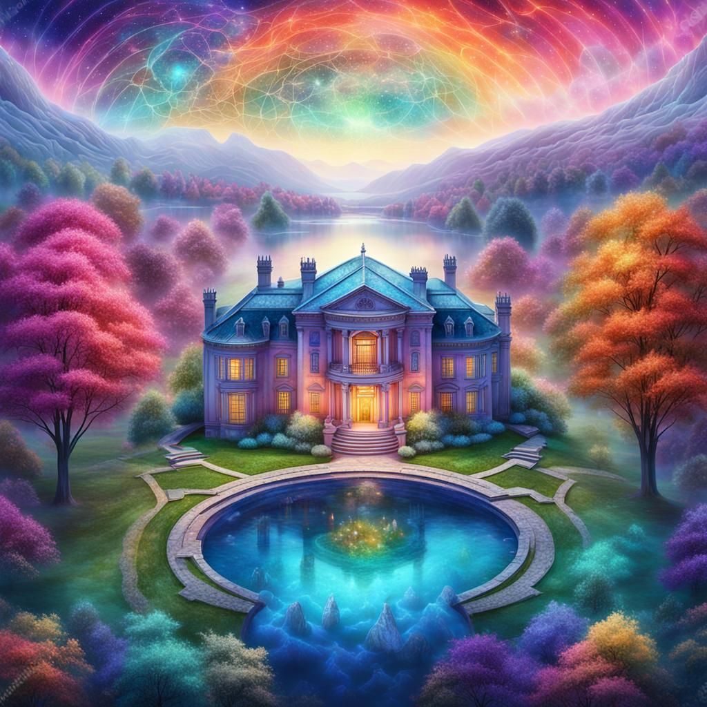 Cosmic Bird's Eye View of Stone Mansion