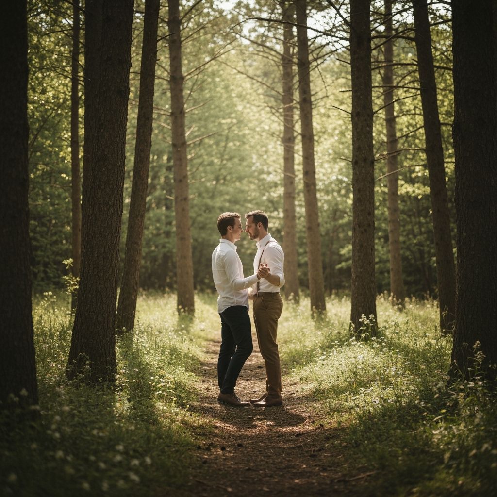 Intimate Dance in Forest Clearing: Natural Lighting