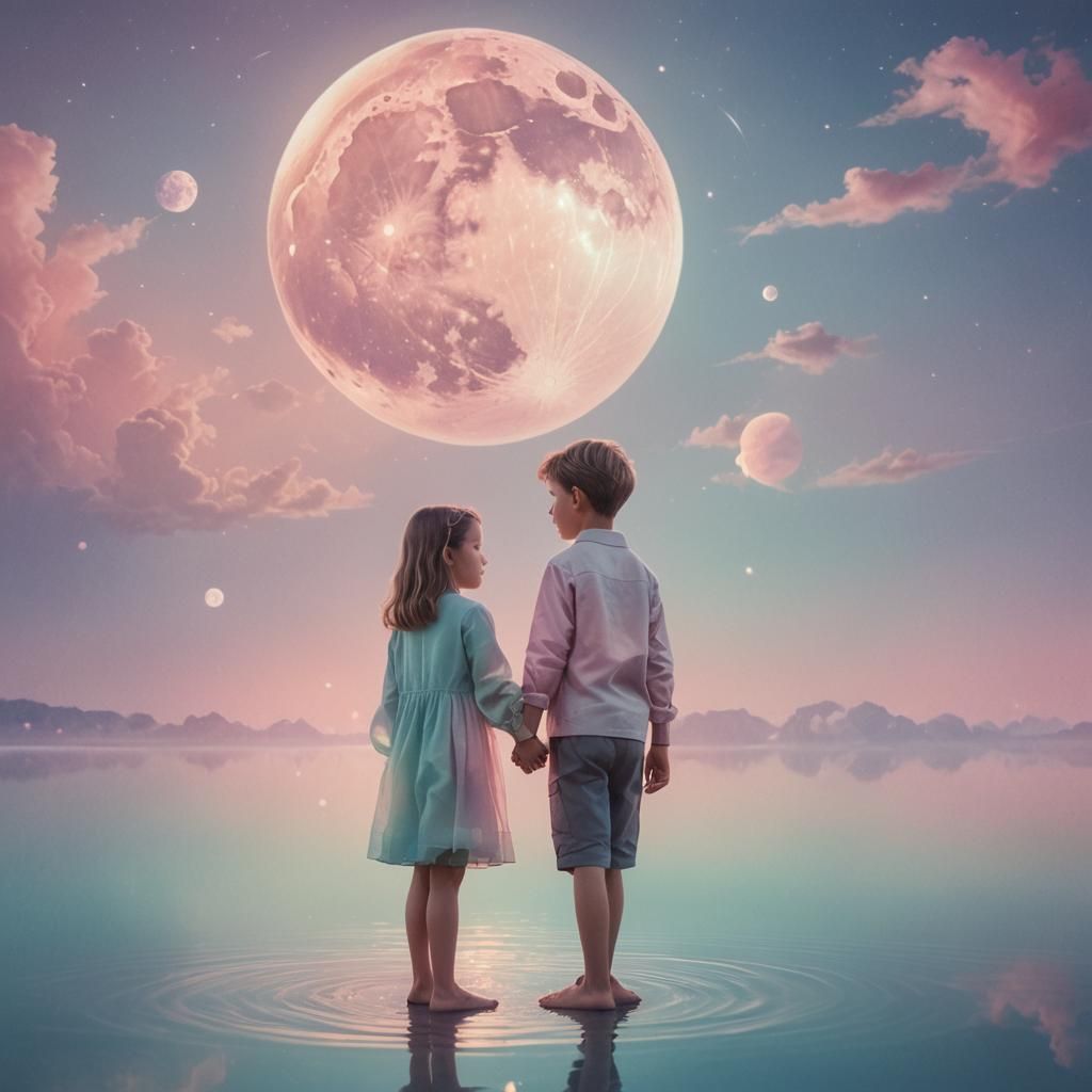 Dreamlike Double Exposure Portrait on Alien Planet