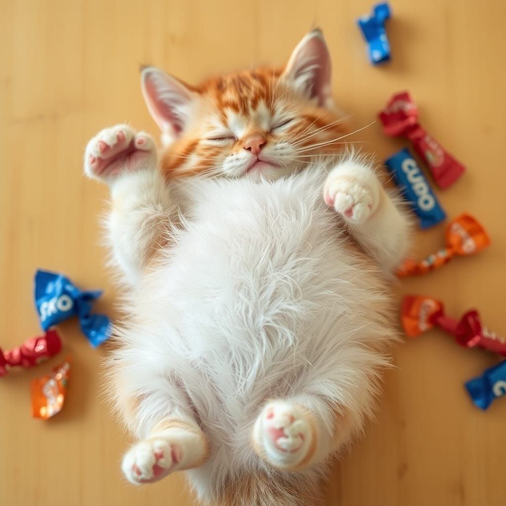 Cute Cat's Sugar Overload