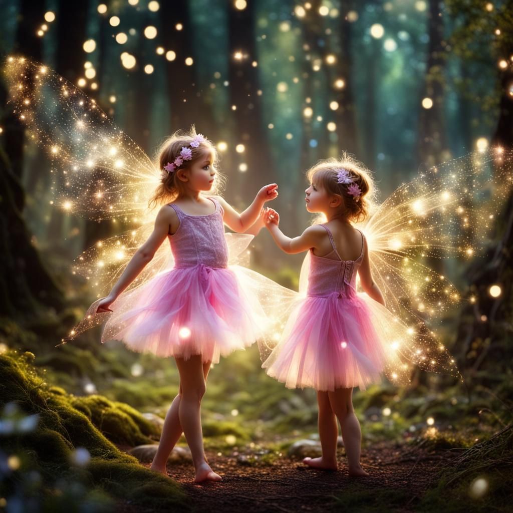 Fairy Dancing in Enchanted Forest With Luminous Light