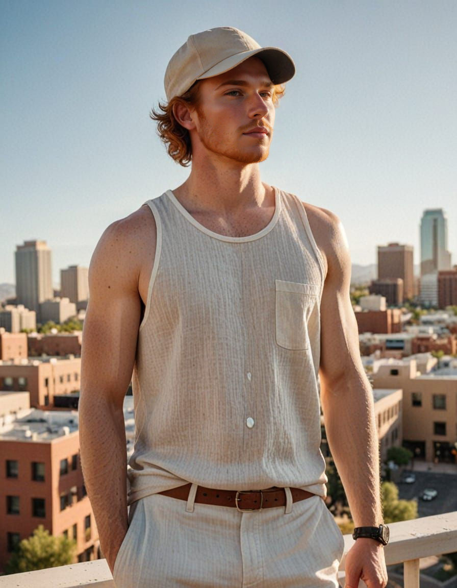 Sculpted Young Man in Golden Hour Tucson