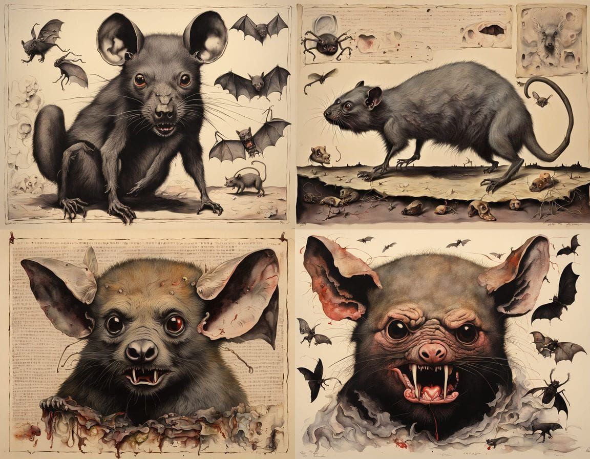 Surreal Horror Creature Inspired by Dali and Tapies