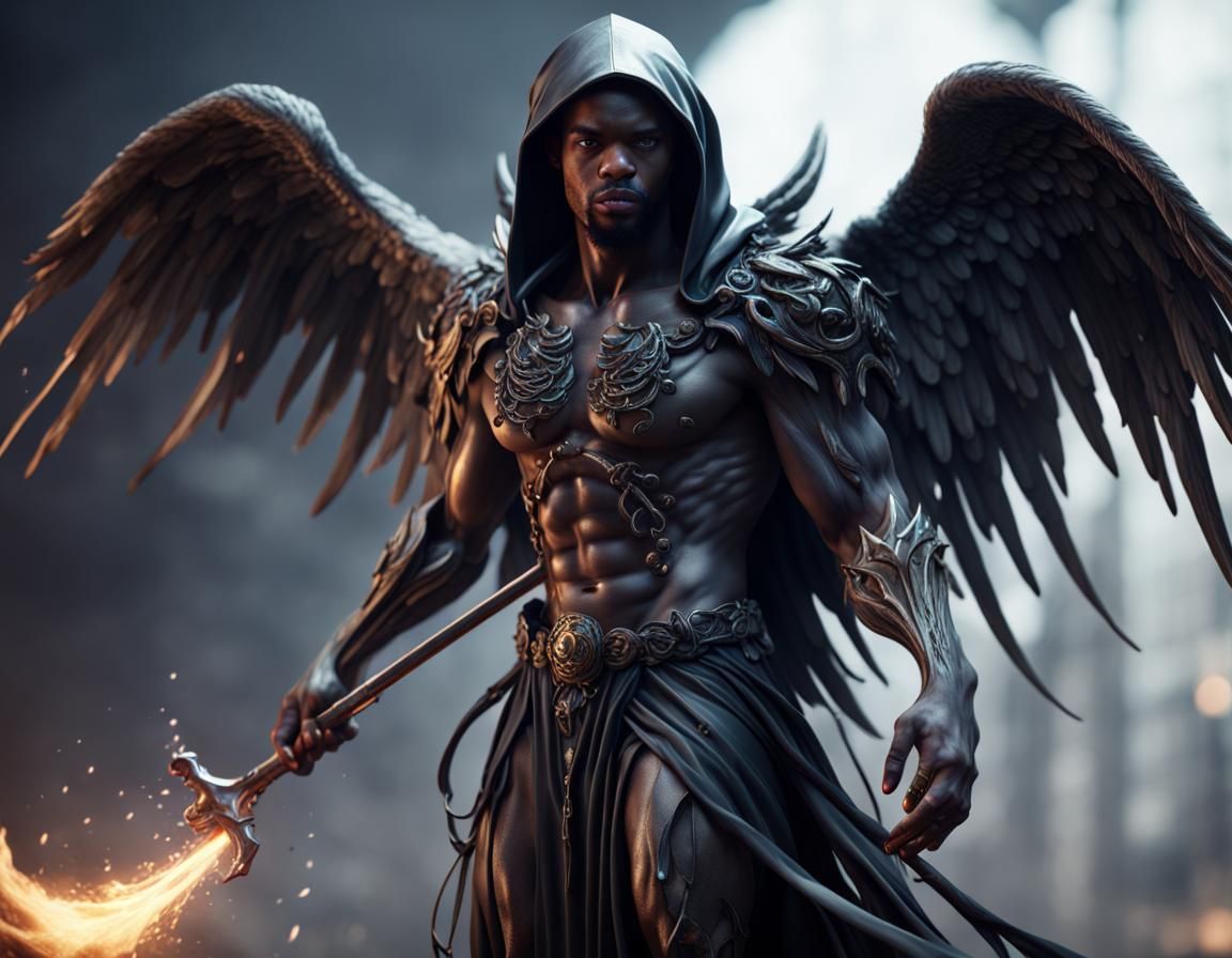Hyperrealistic 3D Angel of Death in UHD