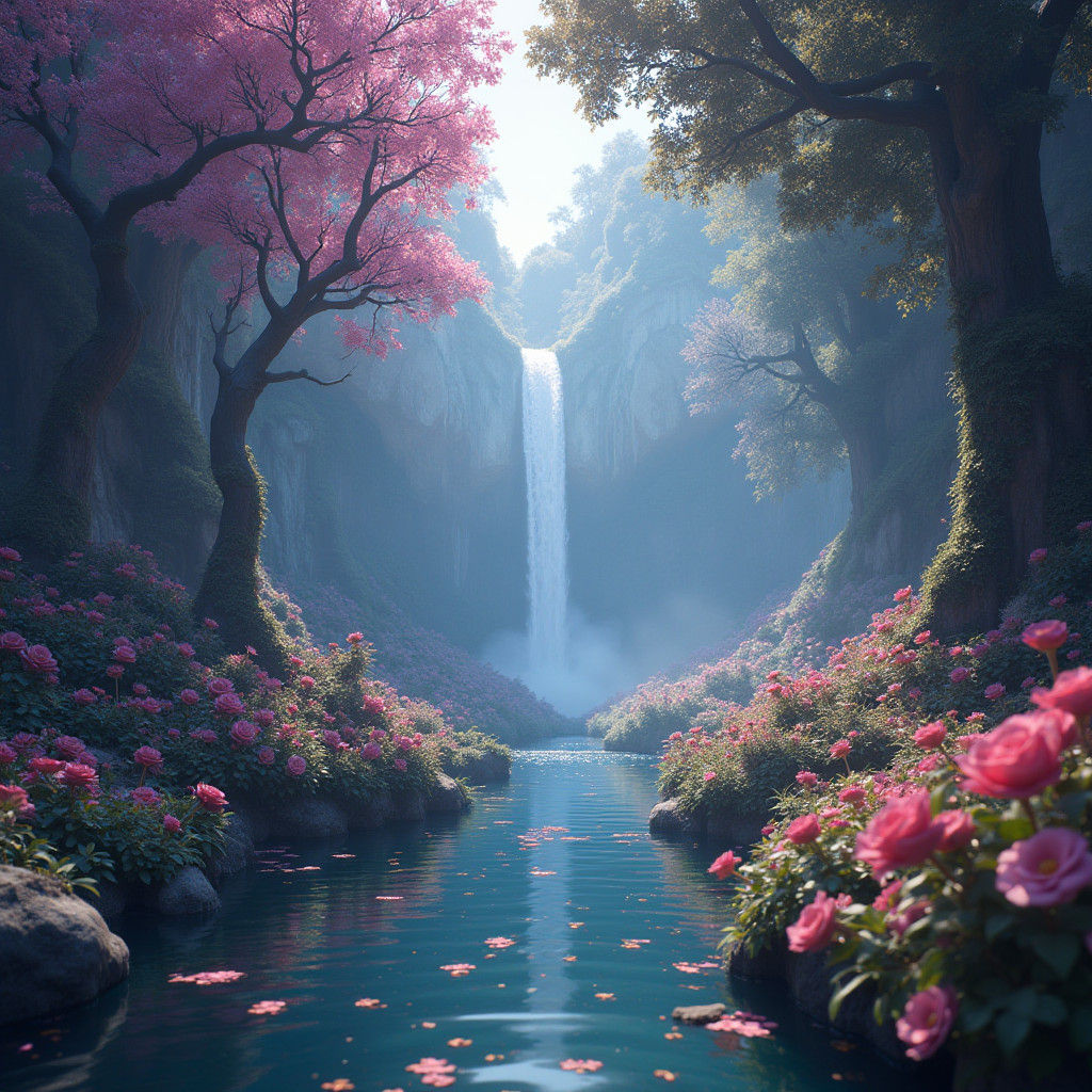 Detailed Matte Painting of a Fairy Utopia