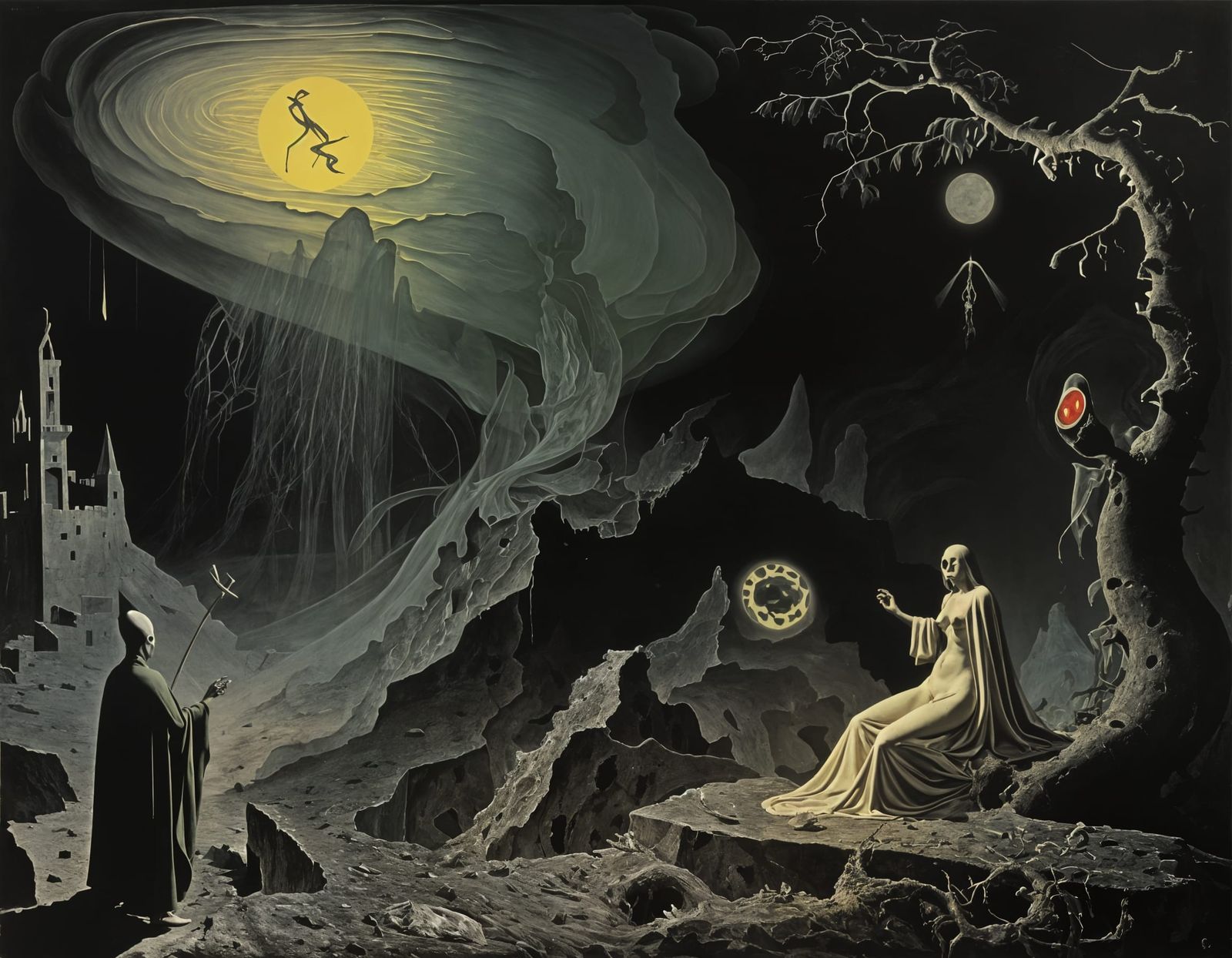 Surrealist Ghost Painting in Dark Expressionist Style